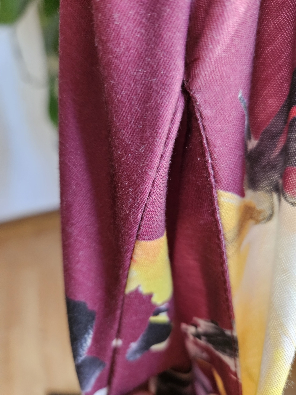 Floral Tie-Shoulder Wrap Dress in Wine - Picture 4 of 11